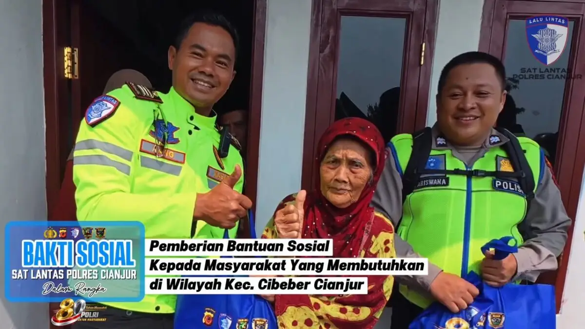 Peringati Hari Bhayangkara ke-80, Satlantas Polres Cianjur Gelar Bakti Sosial
