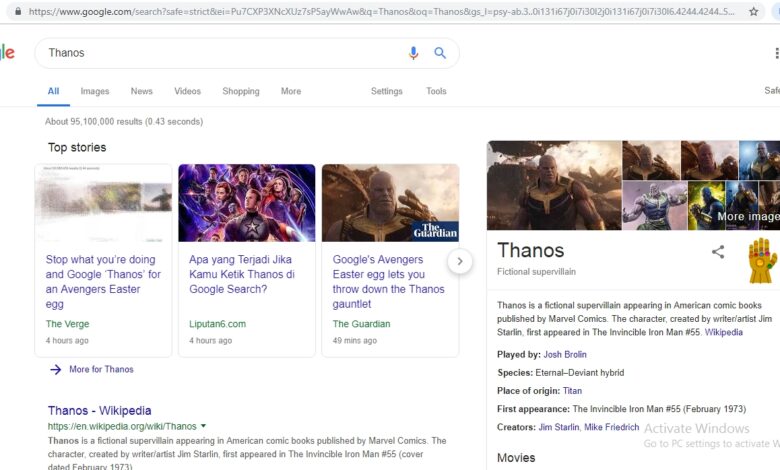 Foto: Ilustrasi Thanos di google