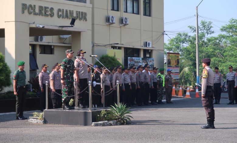 Polres-Kodim Cianjur Gelar Apel Pengamanan Sidang Gugatan Pilpres