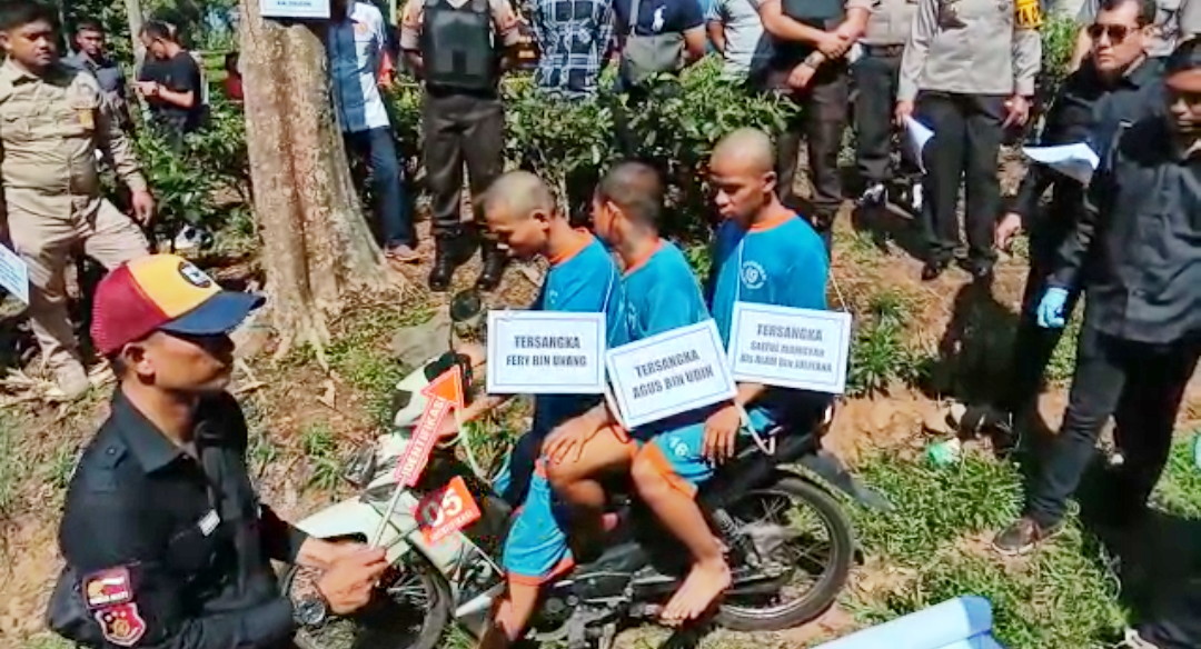 Rekonstruksi Pembunuhan di Tegalega. Foto: Ario Rosmana/Cianjurtoday.com