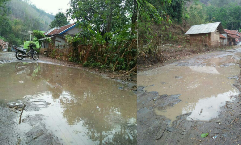 Sempat Diaspal Tahun 1998, Jalan di Cijati Rusak Penuh Lumpur