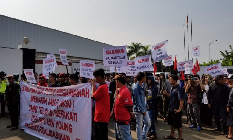 Polres Cianjur Amankan Aksi Unjuk Rasa Pabrik di Sukaluyu