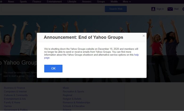 Yahoo ditutup