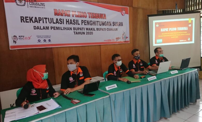 PPK Ciranjang Gelar Rapat Pleno Terbuka Rekapitulasi Hasil Penghitungan Suara Pilkada Cianjur