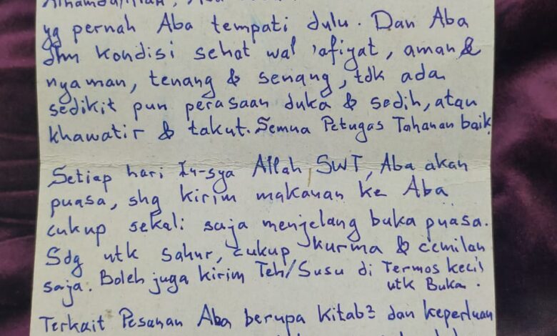 Tulis Surat dari Penjara, Habib Rizieq Dalam Kondisi Sehat dan Minta Pendukung Patuhi Prokes