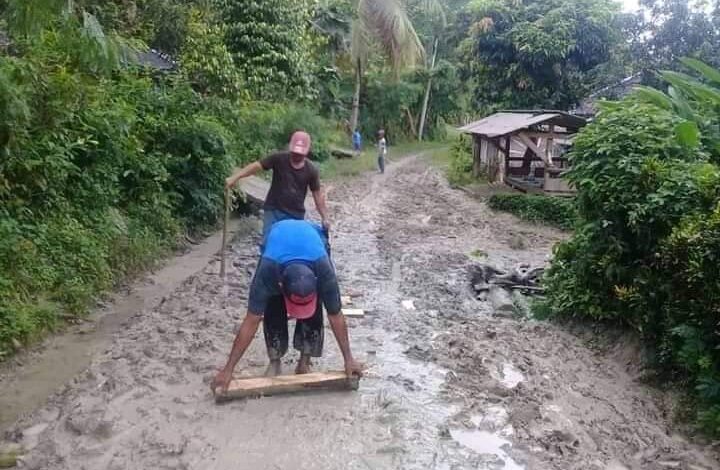 Jalan Kampung di Agrabinta Mirip Sawah, Warga Terpaksa Buat Pijakan Alternatif