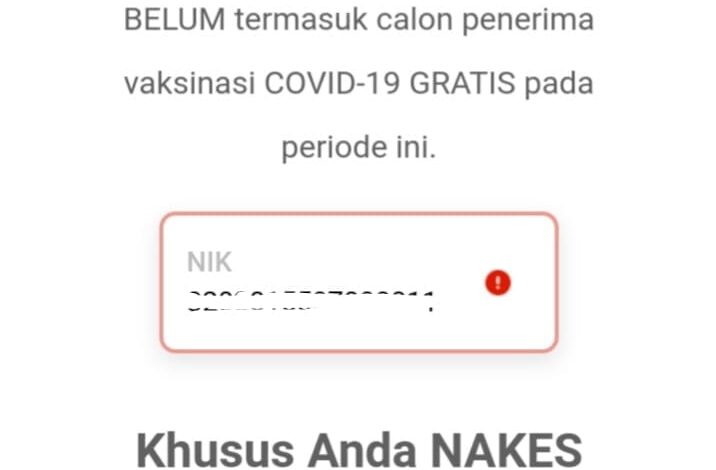 Cara Mengetahui Penerima Vaksin Covid-19 Gratis, Klik pedulilindungi.id/cek-nik