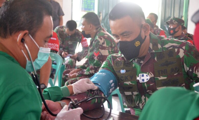 Ratusan Prajurit Kodim 0608 Cianjur Jalani Vaksinasi Covid-19 Tahap Kedua