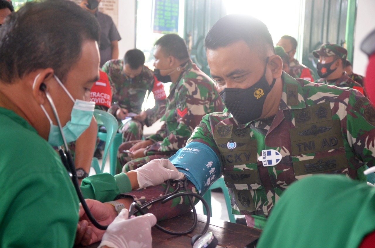 Ratusan Prajurit Kodim 0608 Cianjur Jalani Vaksinasi Covid-19 Tahap Kedua