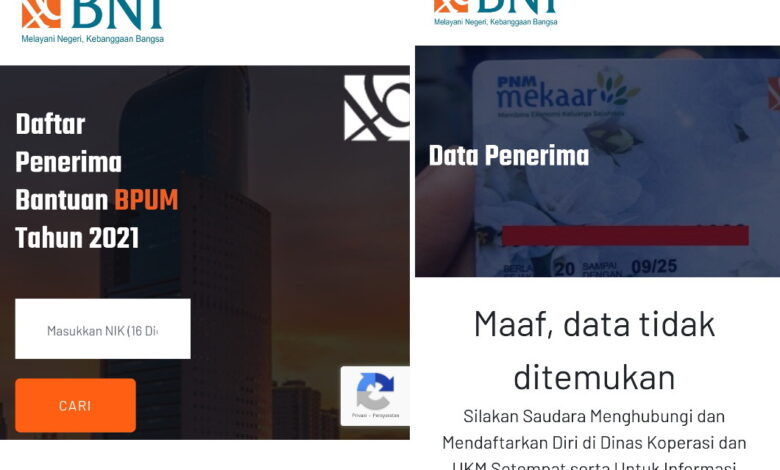 Link Eform BNI Eform.bni.co.id/bpum dan banpresbpum.id banyak diburu masyarakat untuk cek penerima BPUM atau BLT UMKM 2021 selain melalui link Eform BRI DI eform.bri.co.id/bpum.