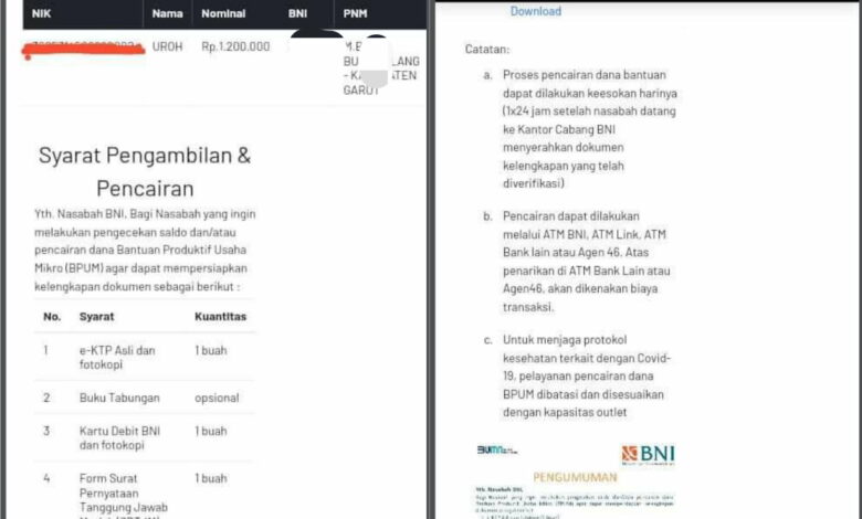 Bukan link Eform BNI eform.bni.co.id/bpum untuk cek penerima BPUM. Tapi yang benar adalah link Banpres BPUM di banpresbpum.id untuk nasabah PNM Mekaar yang menerima BLT UMKM 2021 sebesar Rp1,2 juta.