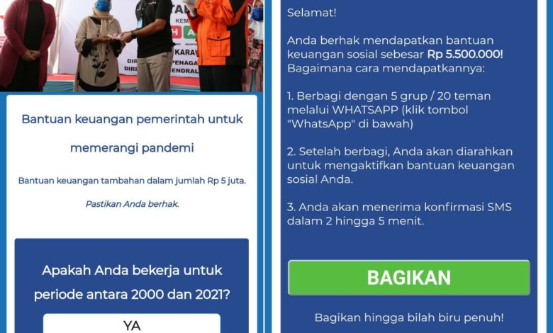 Dipastikan Hoaks, Waspada Penipuan Mengatasnamakan Bantuan BPJS Kesehatan Sebesar Rp5,5 Juta