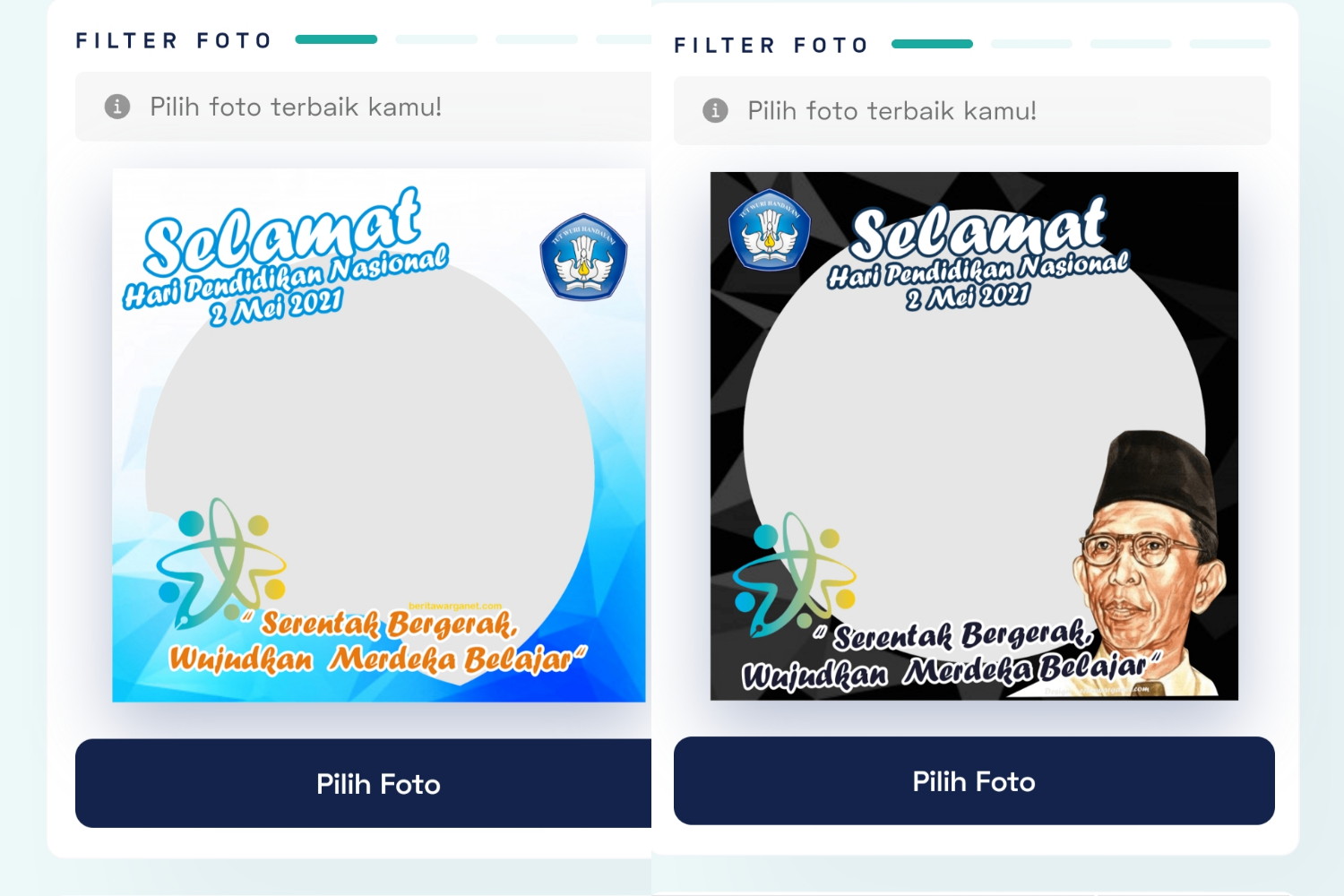 Link download, tema, edit bingkai foto, dan Twibbon Hari Pendidikan Nasional atau Hardiknas 2021 paling lengkap. (Foto: tangkapan layar @beritawarganet)