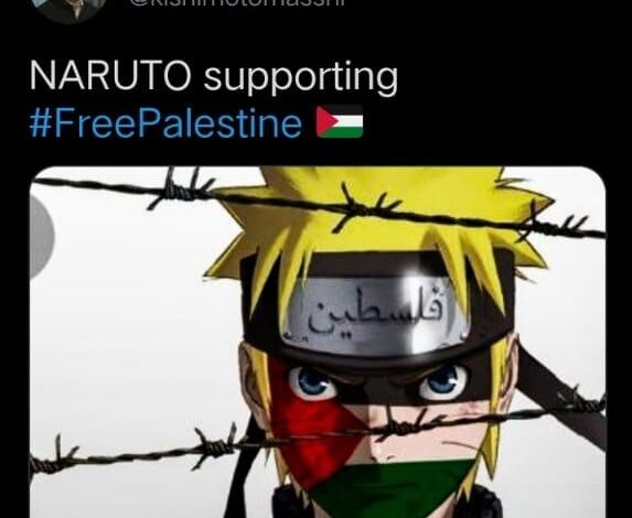 DUKUNGAN: Kreator Naruto, Masashi Kishimoto menunjukkan dukungannya kepada Palestina. (Foto: Twitter Masashi Kishimoto)