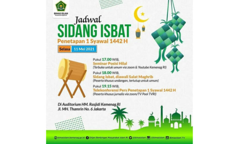 Link Live Streaming Sidang Isbat Penetapan Hari Raya Idul Fitri 1442 Hijriah Bakal Digelar Sore Ini