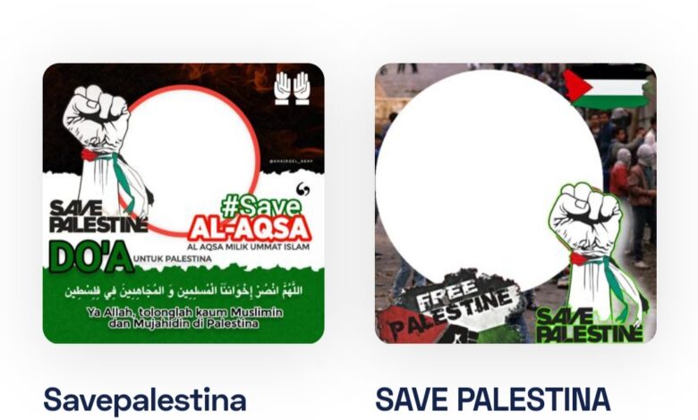 Solidaritas warganet Indonesia terhadap Palestina mengalir deras, salah satunya dengan berbagai edit bingkai foto di Twibbon bertema Save Palestina atau Kami Bersama Palestina.