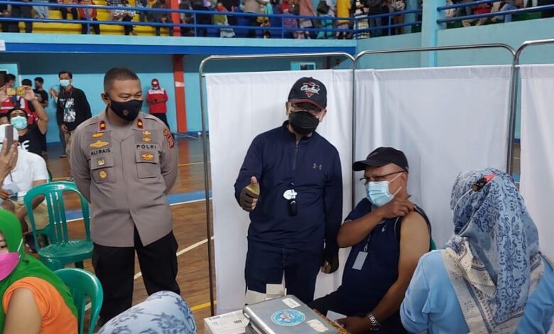 Peringati Hari Bhayangkara ke-75, Polres Cianjur Gelar Vaksinasi Massal