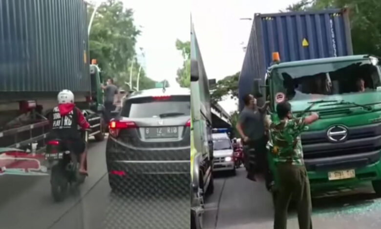 Viral! Begini Kronologis Pengemudi Pajero Aniaya dan Rusak Truk Kontainer di Jakarta