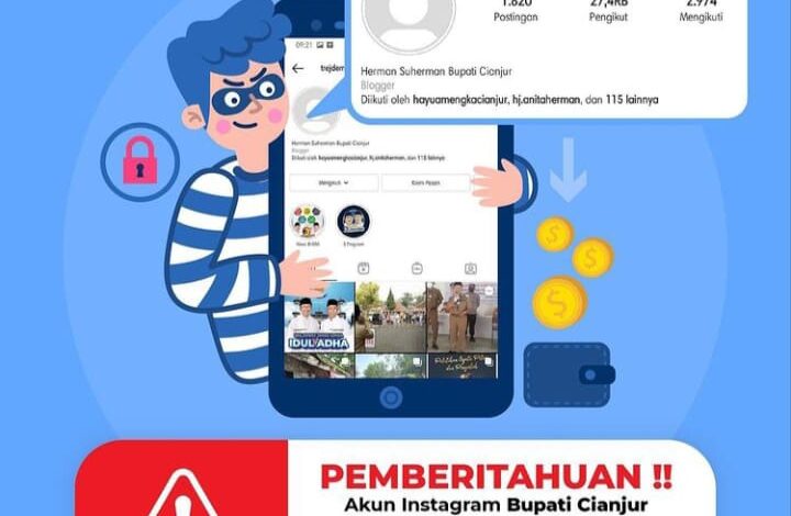 Bupati Cianjur Konfirmasi Akun Instagramnya Diretas, Minta Warga Waspadai Upaya Penipuan