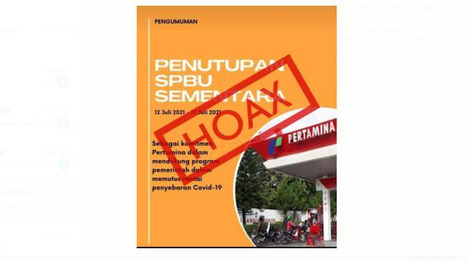 Heboh SPBU Tutup Sementara 12-17 Juli 2021, Pertamina: Hoaks dan Menyesatkan!