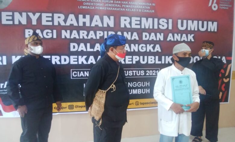 537 WBP Lapas Cianjur Dapat Remisi Hari Kemerdekaan RI ke-76