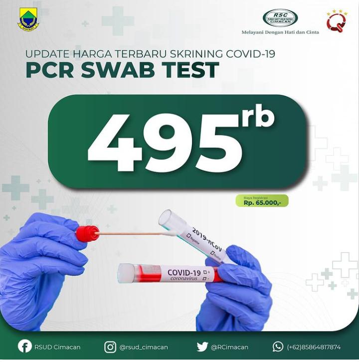 Harga PCR Swab Test di RSUD Cimacan Kini Hanya Rp495 Ribu