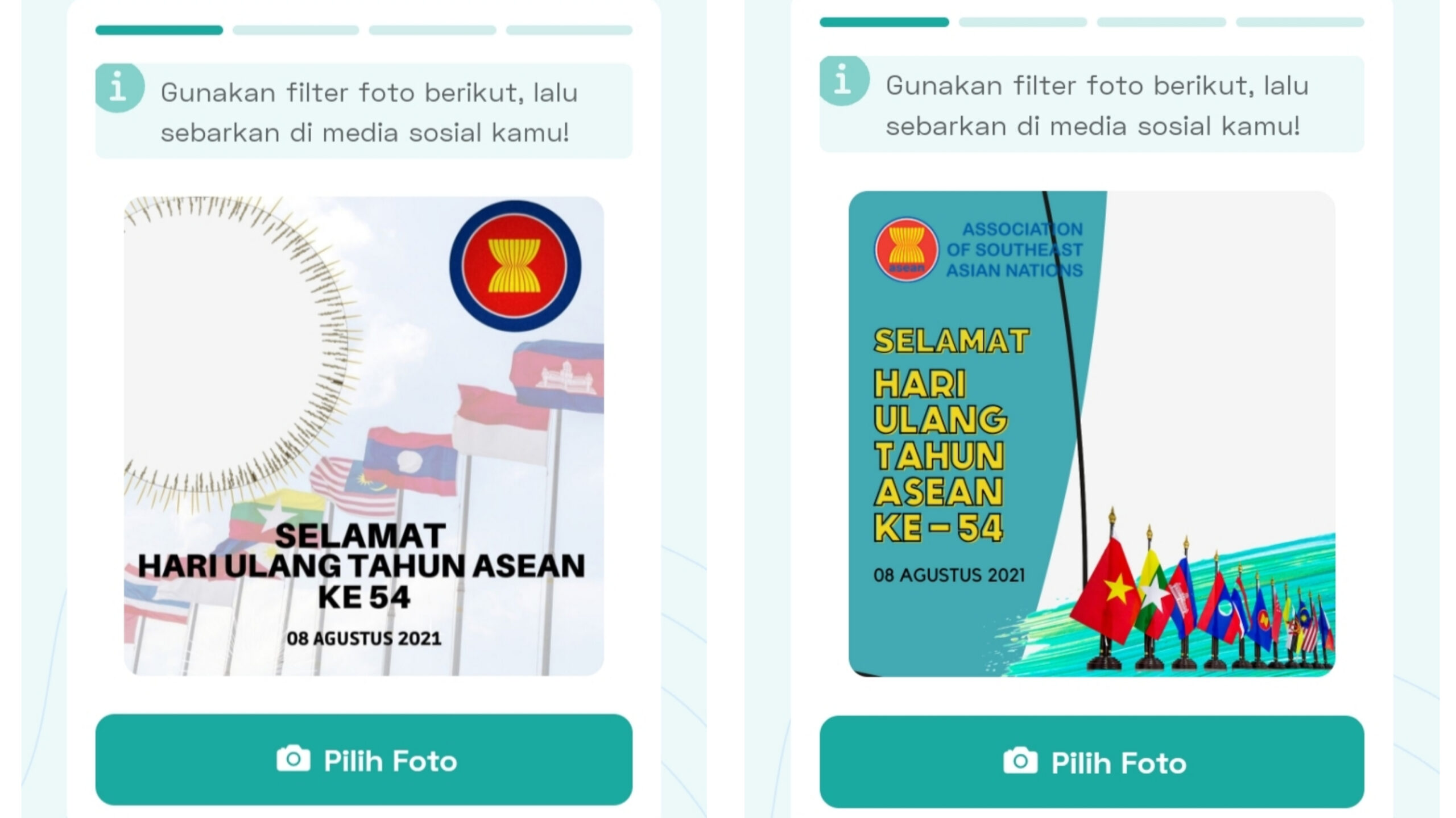 Logo, Tema, dan Twibbon Bingkai Foto HUT ASEAN ke-54