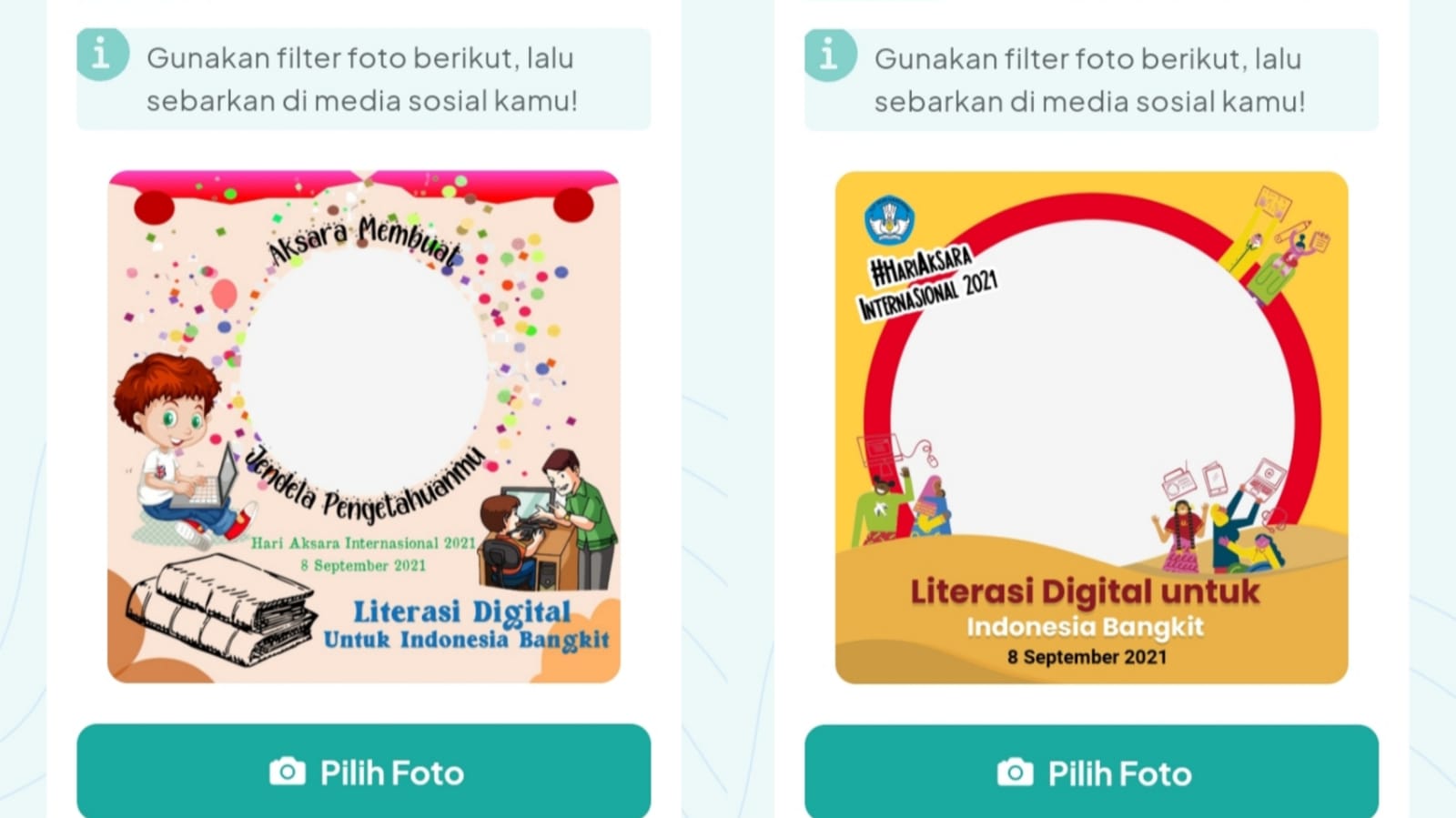 Berikut Twibbon Hari Aksara Internasional 2021