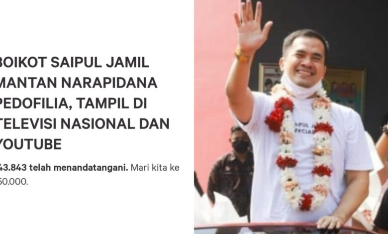 Boikot Saiful Jamil Trending, Warganet Ramai Isi Petisi di change.org