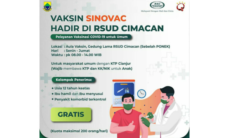 Percepat Herd Immunity, RSUD Cimacan Sediakan 200 Vaksin bagi Masyarakat Umum