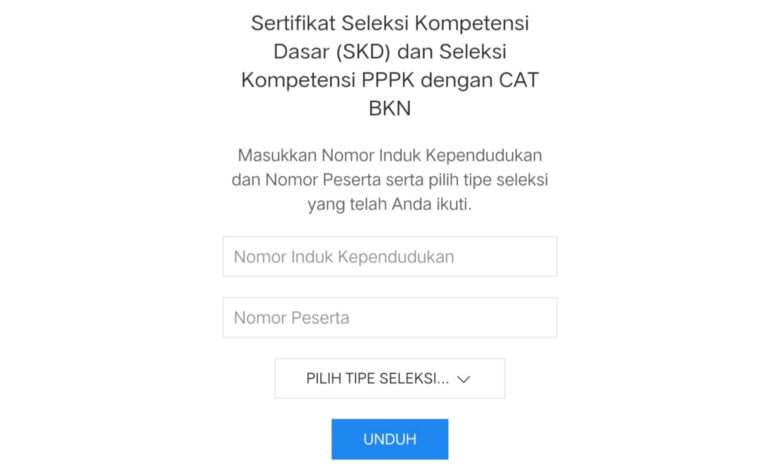 Cara Download Sertifikat SKD CPNS di sertificat.bkn.go.id