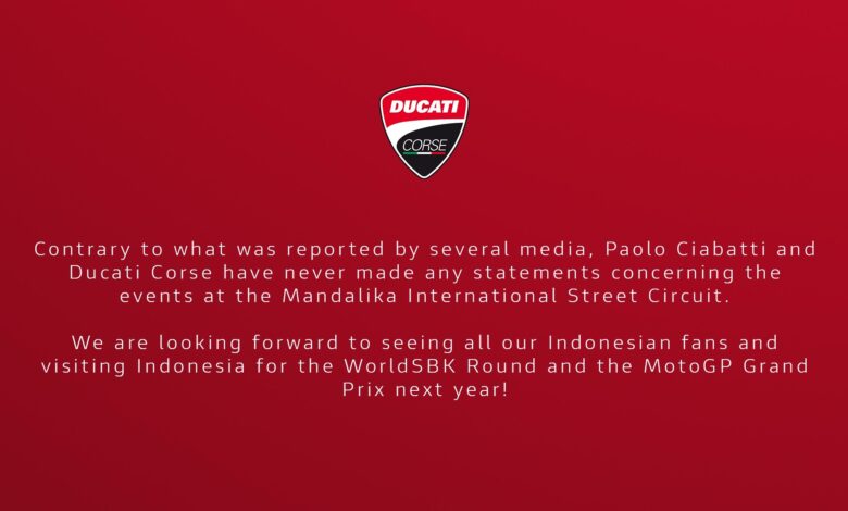 Ducati Corse Klarifikasi Pemberitaan Media Asing Terkait Logistik yang Dibuka Ilegal