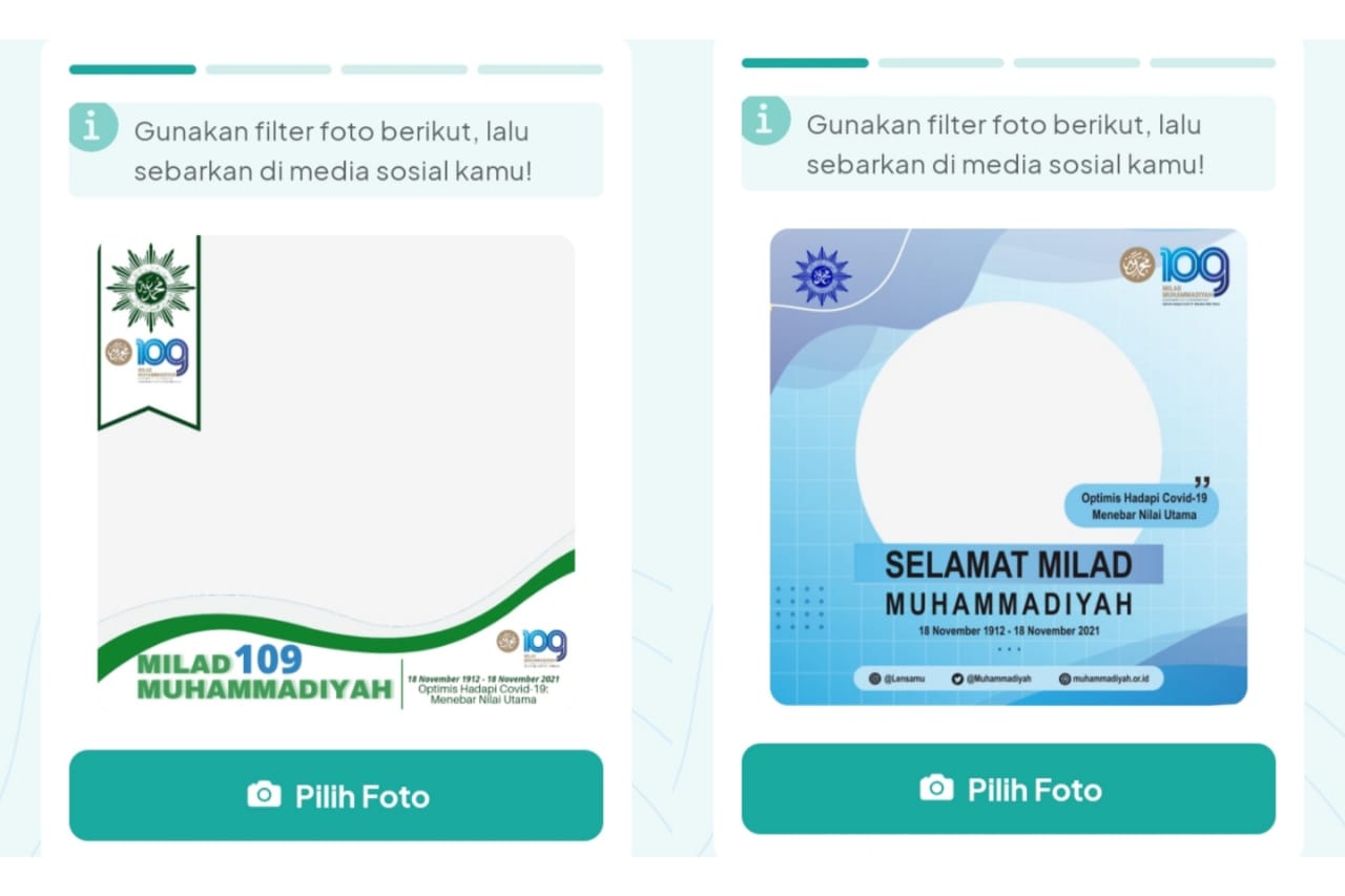 Milad Muhammadiyah ke 109, Inilah Desain Bingkai Foto Twibbon