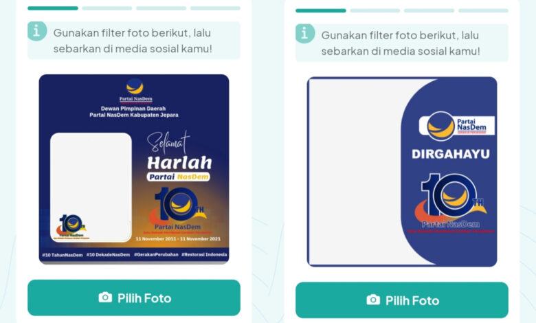 Twibbon HUT Partai Nasdem ke 10, Kumpulan Bingkai Foto Keren dan Gratis!