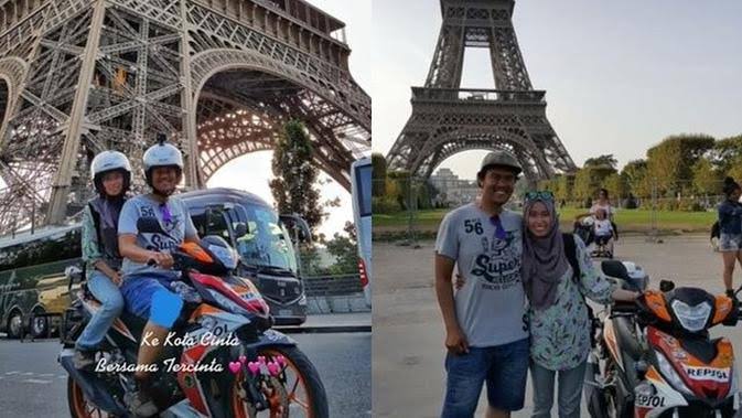 Heboh! Aksi Suami Istri Pergi ke Paris Naik Motor Bikin Warganet Iri