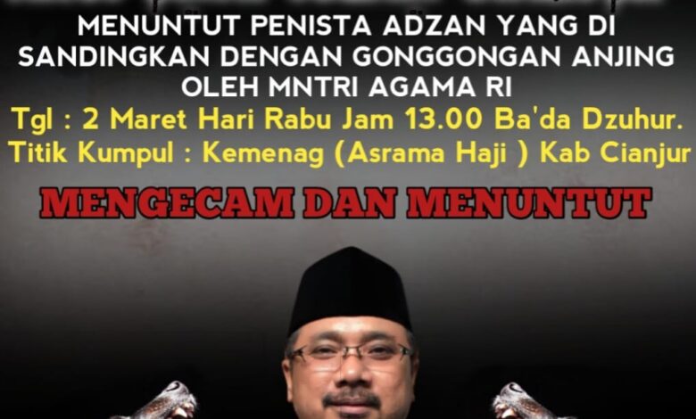 Hari Ini, Umat Islam Cianjur akan Gelar Aksi Pengecaman Menag Yaqut