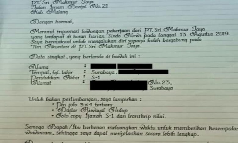 Cara membuat surat lamaran kerja