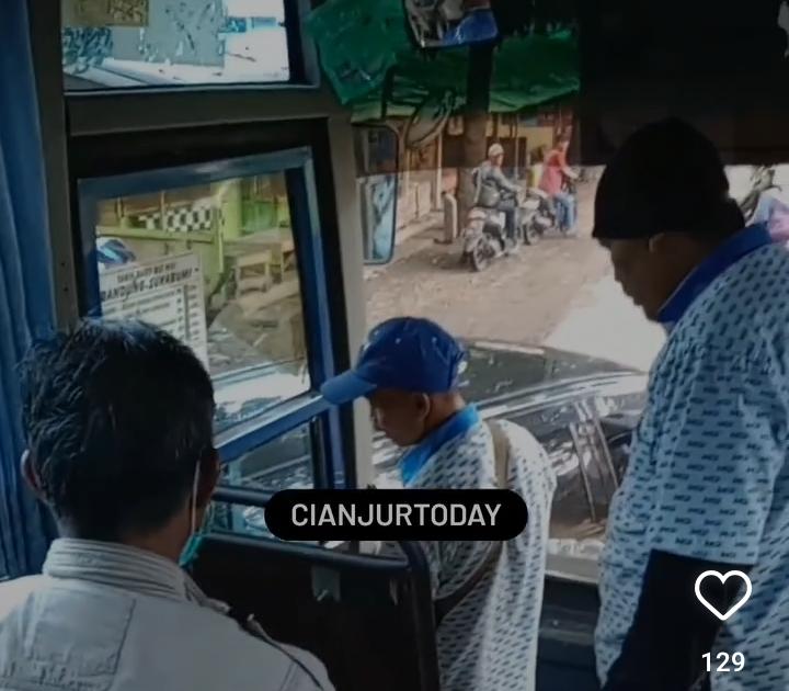 Diduga Bersenggolan, Kejadian Pengemudi yang Pecahkan Kaca Pintu Bus di Cianjur Berakhir Damai