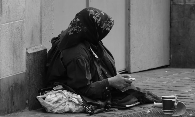 begging, woman, poverty