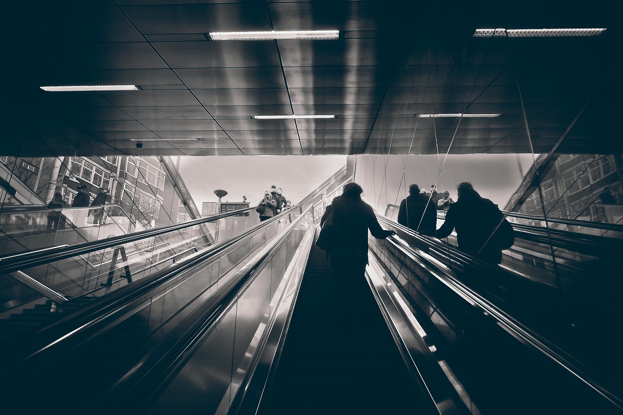 escalators, terminal, subway