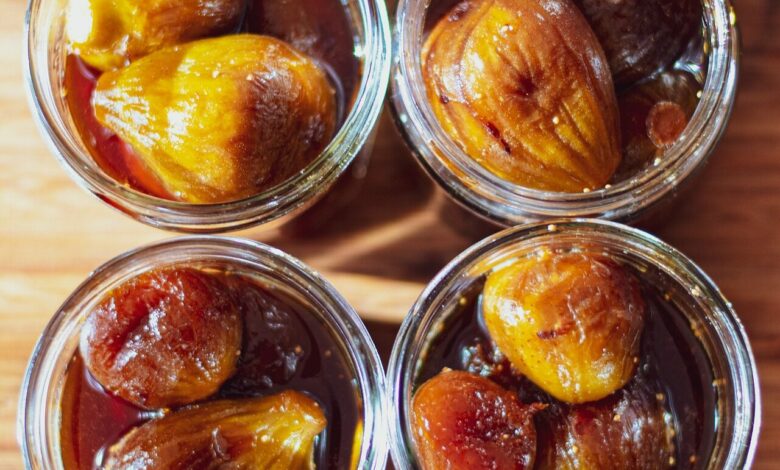 figs, candied figs, caramelized figs