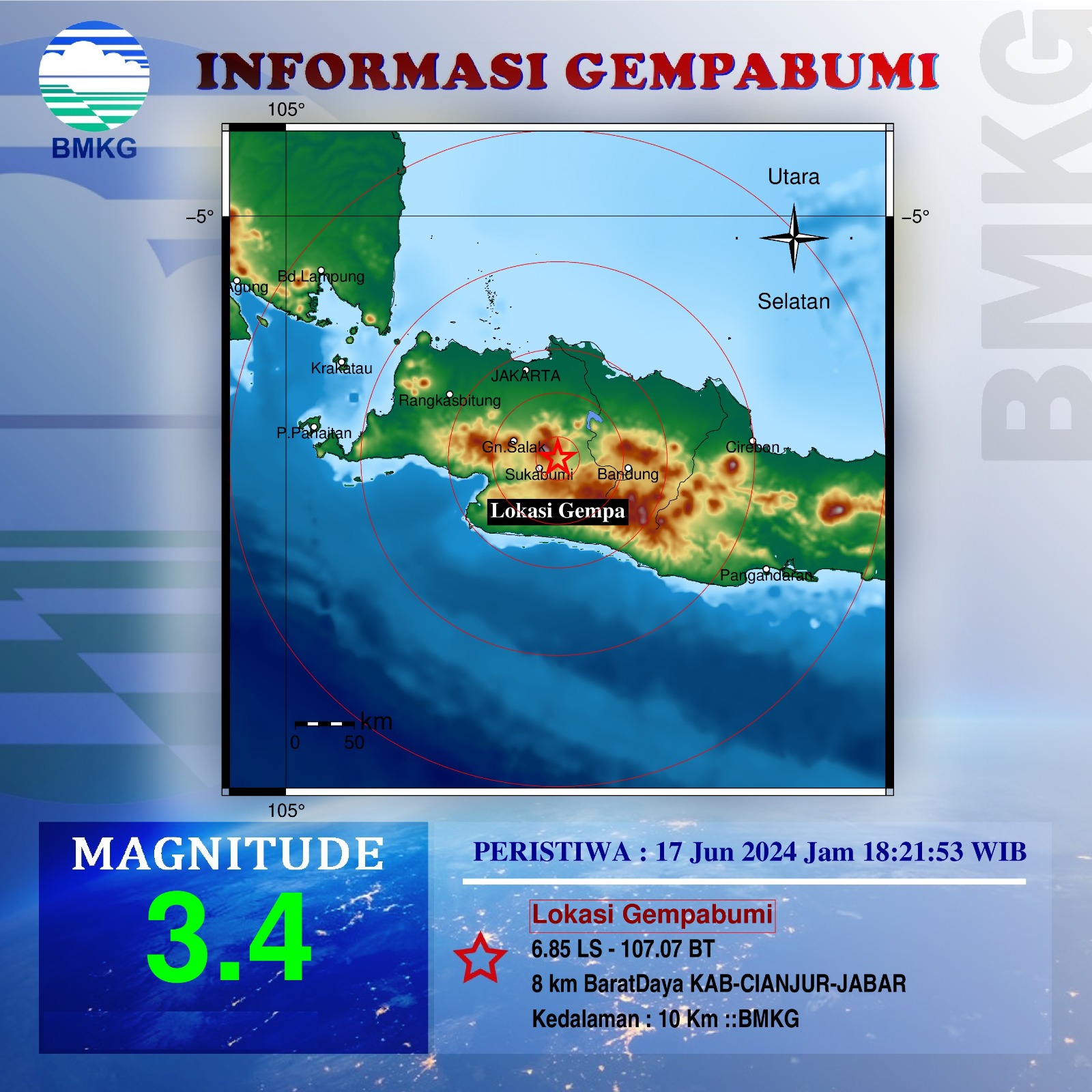 Hari Idul Adha, Gempa Bumi Magnitudo 3,4 Mengguncang Cianjur