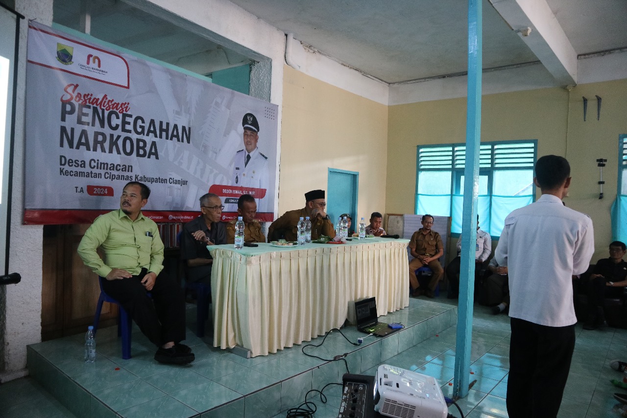 Pemerintah Desa Cimacan, Kecamatan Cipanas, Kabupaten Cianjur, menggelar sosialisasi bertajuk "Pencegahan Penyalahgunaan Narkoba" pada Senin, (27/5/2024).