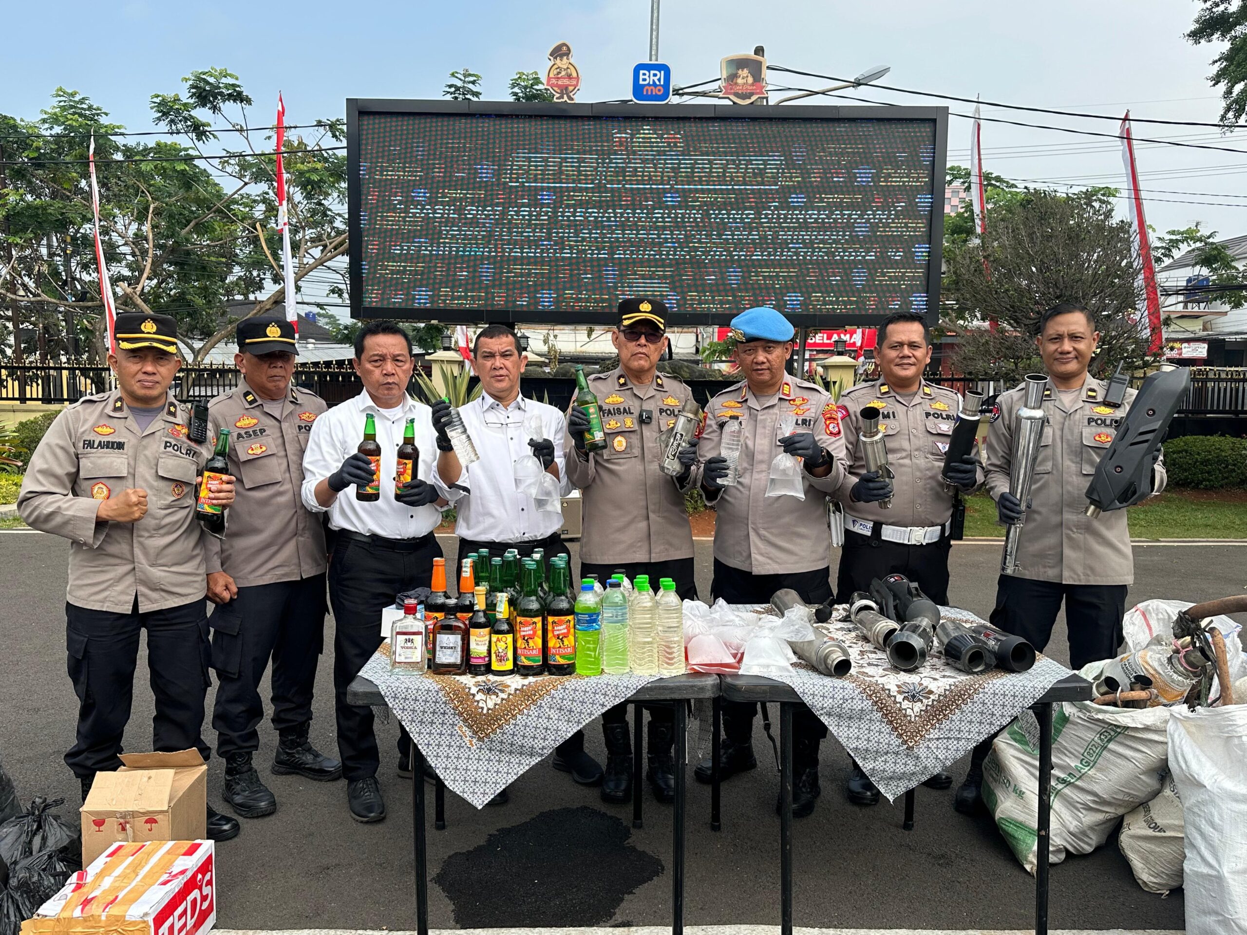 Seminggu Gelar Operasi KRYD, Polres Cianjur Amankan Ratusan Miras dan Knalpot Brong