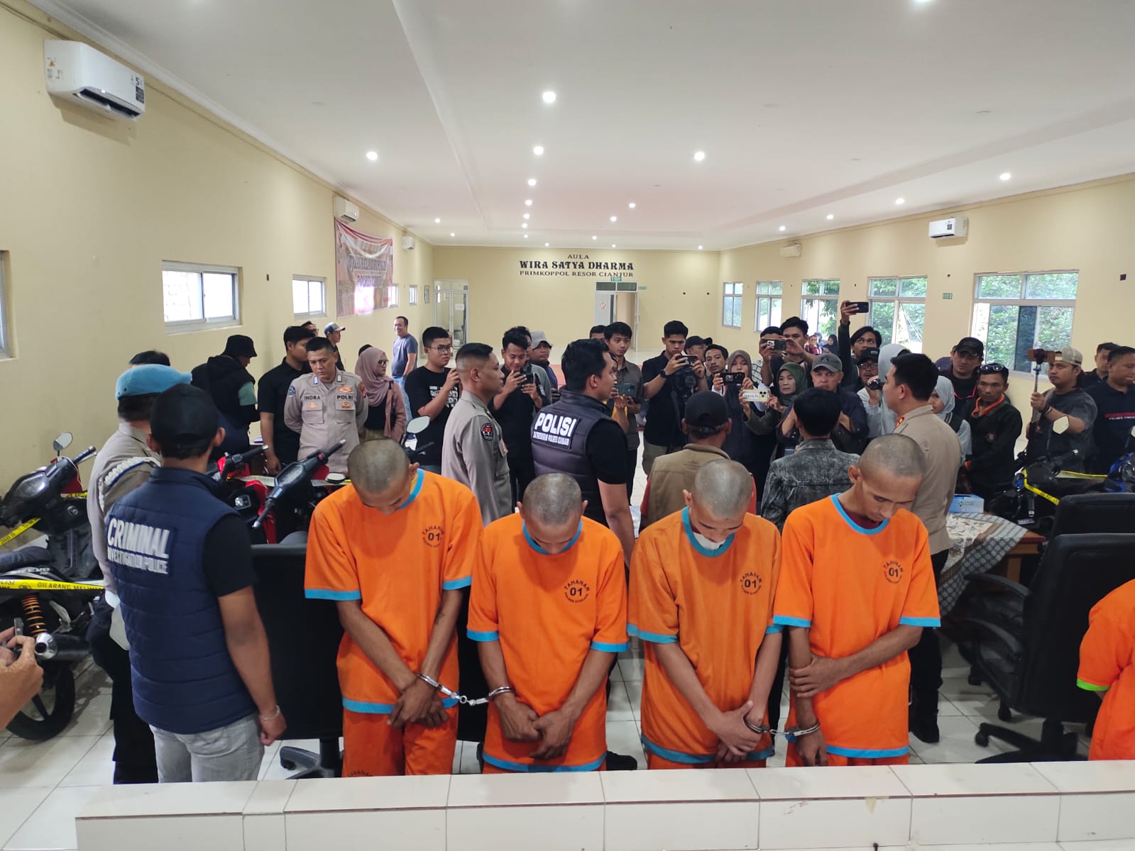 Polres Cianjur Berhasil Ringkus Komplotan Curanmor, Beberapa Kendaraan Curian Diserahkan Pada Korban