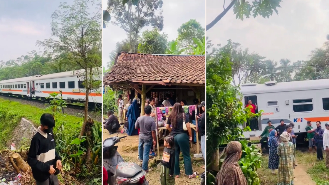 Viral! Kereta Api Siliwangi Mogok di Cianjur, Warung Warga Sekitar Mendadak Kebanjiran Pelanggan