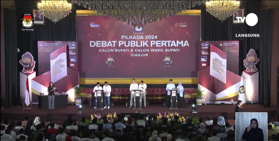 Visi Ekonomi dan Pemberdayaan oleh Paslon Pilkada Cianjur 2024 Dalam Debat Perdana