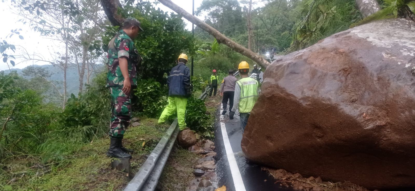 Longsor di Naringgul Lumpuhkan Akses Jalan Cianjur-Ciwidey