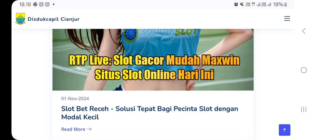 Waduh! Ada Iklan Judi Online di Website Disdukcapil Cianjur