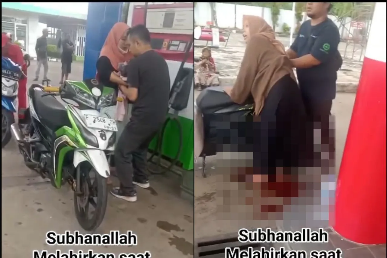 Seorang ibu melahirkan di pom bensin Kecamatan Sindangbarang, Cianjur,